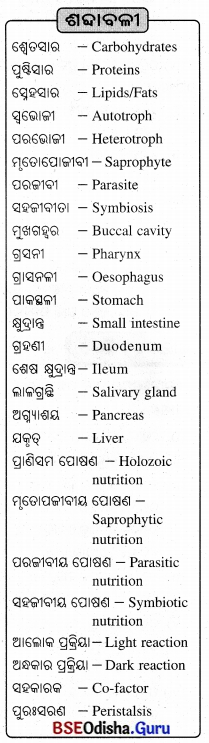 BSE Odisha 10th Class Life Science Solutions Chapter 1 ପୋଷଣ 4