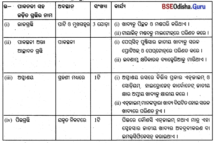 BSE Odisha 10th Class Life Science Solutions Chapter 1 ପୋଷଣ 6