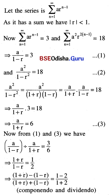 CHSE Odisha Class 11 Math Solutions Chapter 10 Sequences and Series Ex 10(a) 2
