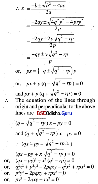 CHSE Odisha Class 11 Math Solutions Chapter 11 Straight Lines Ex 11(b) 62
