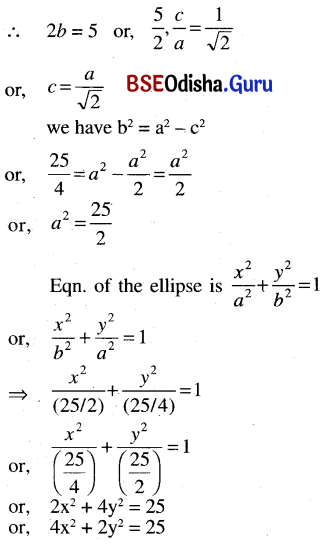 CHSE Odisha Class 11 Math Solutions Chapter 12 Conic Sections Ex 12(b) 10