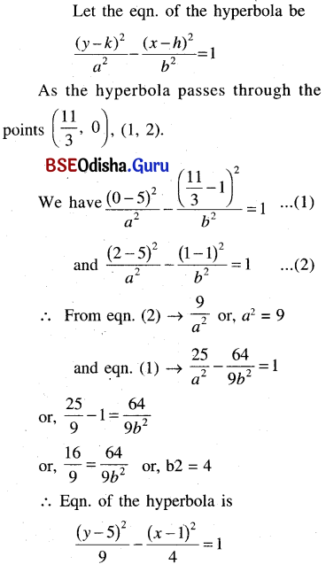 CHSE Odisha Class 11 Math Solutions Chapter 12 Conic Sections Ex 12(b) 18