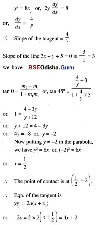 CHSE Odisha Class 11 Math Solutions Chapter 12 Conic Sections Ex 12(b) 40