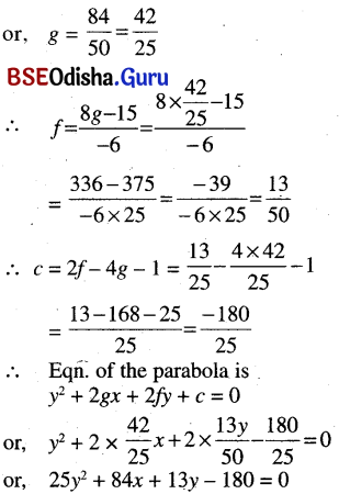 CHSE Odisha Class 11 Math Solutions Chapter 12 Conic Sections Ex 12(b) 5
