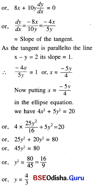 CHSE Odisha Class 11 Math Solutions Chapter 12 Conic Sections Ex 12(b) 52