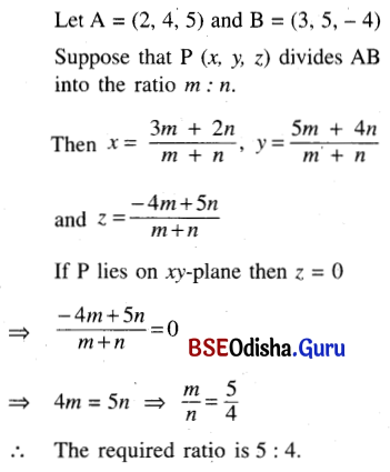 CHSE Odisha Class 11 Math Solutions Chapter 13 Introduction To Three Dimensional Geometry Ex 13 5