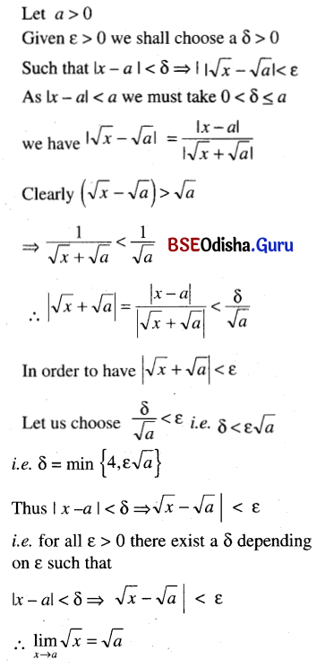 CHSE Odisha Class 11 Math Solutions Chapter 14 Limit and Differentiation Ex 14(b) 1