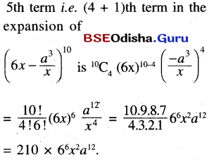 CHSE Odisha Class 11 Math Solutions Chapter 9 Binomial Theorem Ex 9(a) 11