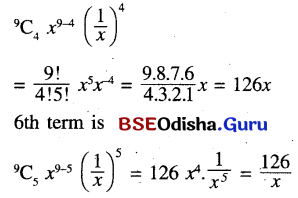 CHSE Odisha Class 11 Math Solutions Chapter 9 Binomial Theorem Ex 9(a) 8