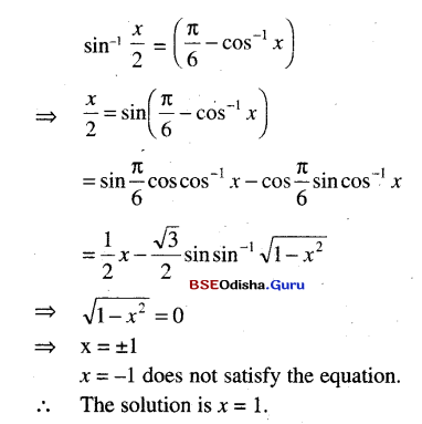 CHSE Odisha Class 12 Math Solutions Chapter 2 Inverse Trigonometric Functions Ex 2 Q.9(4)