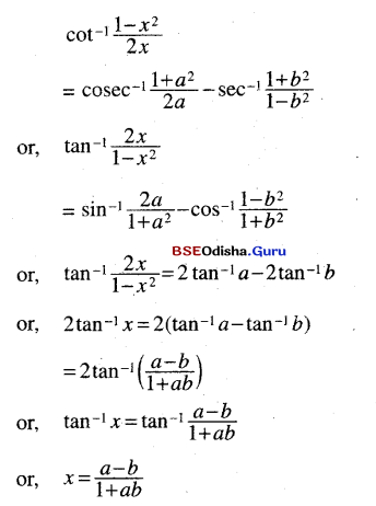 CHSE Odisha Class 12 Math Solutions Chapter 2 Inverse Trigonometric Functions Ex 2 Q.9(9)
