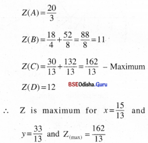 CHSE Odisha Class 12 Math Solutions Chapter 3 Linear Programming Ex 3(b) Q.15(5.3)