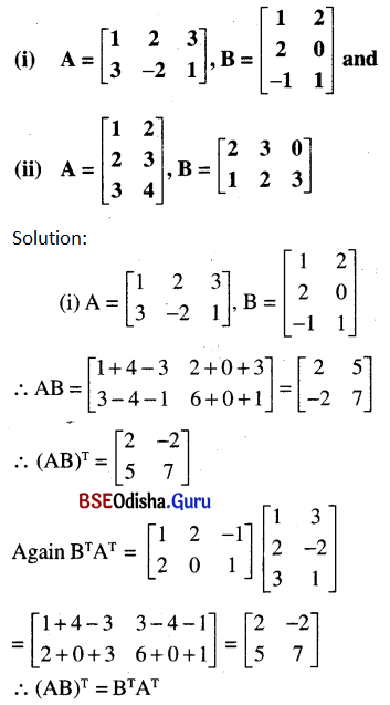 CHSE Odisha Class 12 Math Solutions Chapter 4 Matrices Ex 4(a) Q.28.1