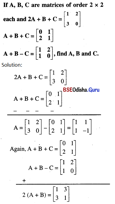 CHSE Odisha Class 12 Math Solutions Chapter 4 Matrices Ex 4(a) Q.41