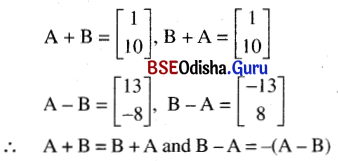 CHSE Odisha Class 12 Math Solutions Chapter 4 Matrices Ex 4(a) Q.5(1)
