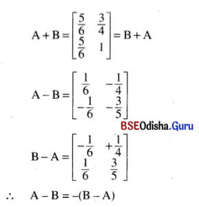 CHSE Odisha Class 12 Math Solutions Chapter 4 Matrices Ex 4(a) – BSE Odisha