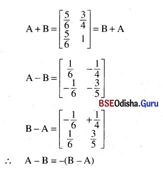 CHSE Odisha Class 12 Math Solutions Chapter 4 Matrices Ex 4(a) Q.5(3)