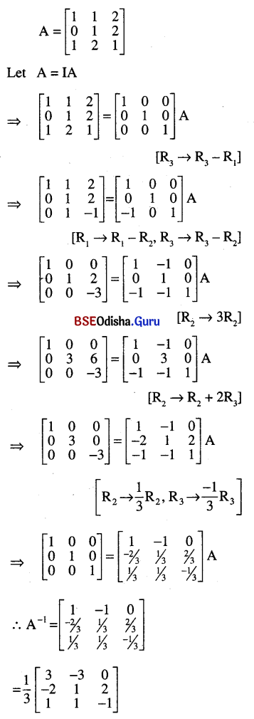 CHSE Odisha Class 12 Math Solutions Chapter 4 Matrices Ex 4(b) Q.12(4)