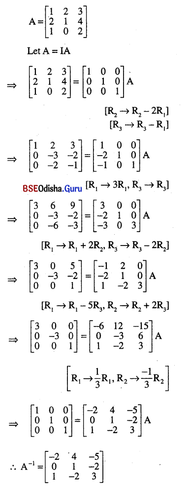 CHSE Odisha Class 12 Math Solutions Chapter 4 Matrices Ex 4(b) Q.12(5)