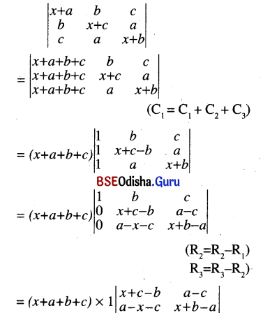 CHSE Odisha Class 12 Math Solutions Chapter 5 Determinants Ex 5(a) Q.10(1)