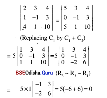 CHSE Odisha Class 12 Math Solutions Chapter 5 Determinants Ex 5(a) Q.5(1)