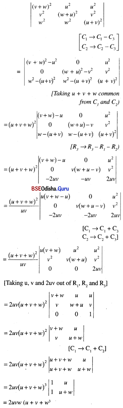 CHSE Odisha Class 12 Math Solutions Chapter 5 Determinants Ex 5(a) Q.9(12)