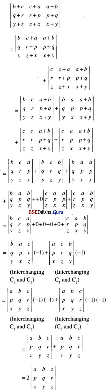 CHSE Odisha Class 12 Math Solutions Chapter 5 Determinants Ex 5(a) Q.9(3)