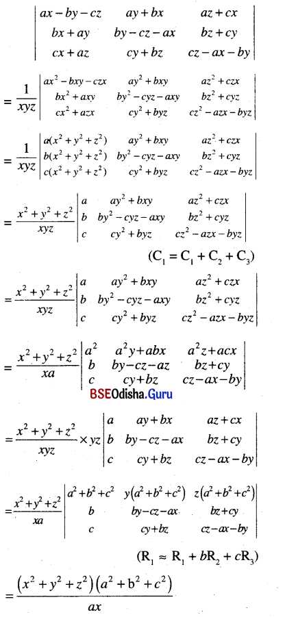 CHSE Odisha Class 12 Math Solutions Chapter 5 Determinants Ex 5(b) Q.24(9)