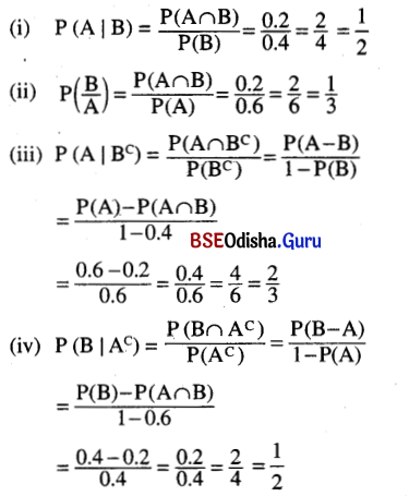 CHSE Odisha Class 12 Math Solutions Chapter 6 Probability Ex 6(a) Q.10