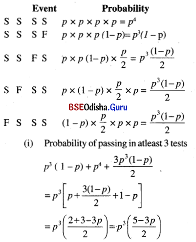 CHSE Odisha Class 12 Math Solutions Chapter 6 Probability Ex 6(a) Q.19