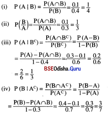 CHSE Odisha Class 12 Math Solutions Chapter 6 Probability Ex 6(a) Q.9