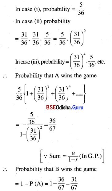 CHSE Odisha Class 12 Math Solutions Chapter 6 Probability Ex 6(b) Q.3