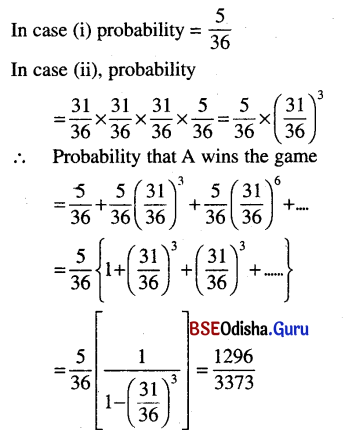 CHSE Odisha Class 12 Math Solutions Chapter 6 Probability Ex 6(b) Q.4