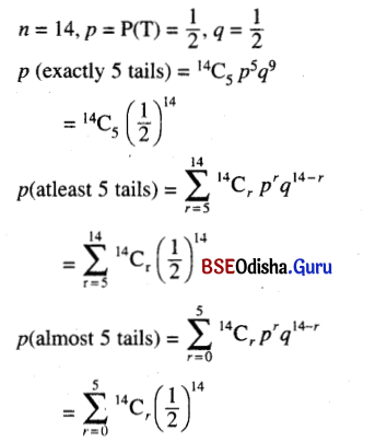 CHSE Odisha Class 12 Math Solutions Chapter 6 Probability Ex 6(d) Q.10