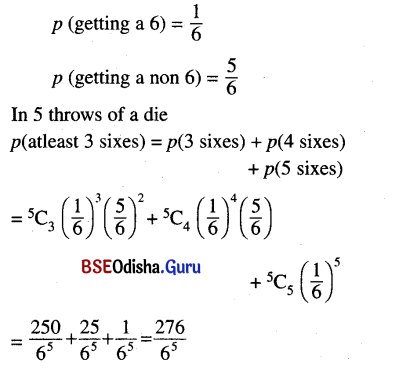 CHSE Odisha Class 12 Math Solutions Chapter 6 Probability Ex 6(d) Q.15