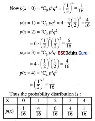 CHSE Odisha Class 12 Math Solutions Chapter 6 Probability Ex 6(d) Q.4(1)