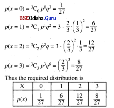 CHSE Odisha Class 12 Math Solutions Chapter 6 Probability Ex 6(d) Q.5