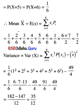 CHSE Odisha Class 12 Math Solutions Chapter 6 Probability Ex 6(d) Q.9