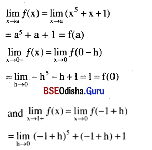 CHSE Odisha Class 12 Math Solutions Chapter 7 Continuity and Differentiability Ex 7(a) Q.11