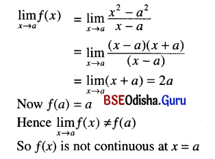 CHSE Odisha Class 12 Math Solutions Chapter 7 Continuity and Differentiability Ex 7(a) Q.1(1)