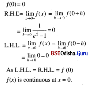 CHSE Odisha Class 12 Math Solutions Chapter 7 Continuity and Differentiability Ex 7(a) Q.1(12)