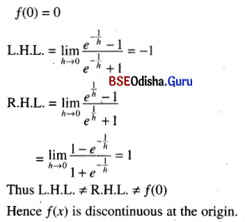 CHSE Odisha Class 12 Math Solutions Chapter 7 Continuity and Differentiability Ex 7(a) Q.1(8)