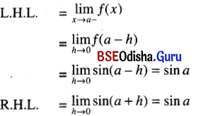 CHSE Odisha Class 12 Math Solutions Chapter 7 Continuity and Differentiability Ex 7(a) Q.5