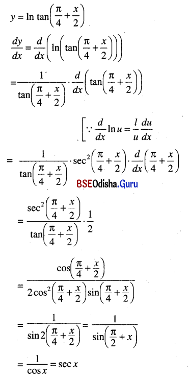 CHSE Odisha Class 12 Math Solutions Chapter 7 Continuity and Differentiability Ex 7(c) Q.23