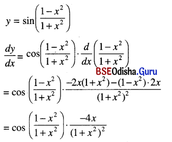CHSE Odisha Class 12 Math Solutions Chapter 7 Continuity and Differentiability Ex 7(c) Q.9
