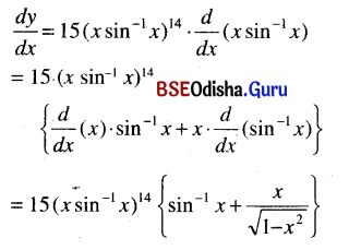 CHSE Odisha Class 12 Math Solutions Chapter 7 Continuity and Differentiability Ex 7(d) Q.10