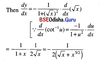CHSE Odisha Class 12 Math Solutions Chapter 7 Continuity and Differentiability Ex 7(d) Q.3
