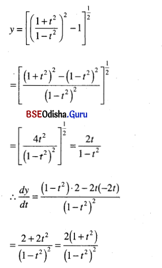 CHSE Odisha Class 12 Math Solutions Chapter 7 Continuity and Differentiability Ex 7(e) Q.4