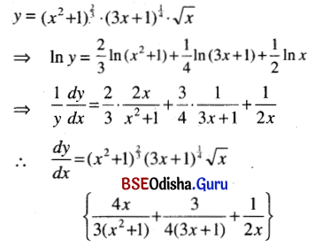 CHSE Odisha Class 12 Math Solutions Chapter 7 Continuity and Differentiability Ex 7(f) Q.11