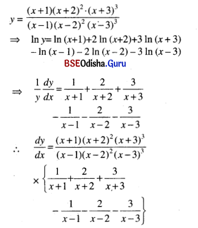 CHSE Odisha Class 12 Math Solutions Chapter 7 Continuity and Differentiability Ex 7(f) Q.12